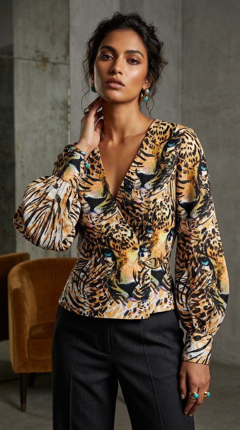 SEXY ANIMAL SKIN BLOUSE PRINT #CSBR2463