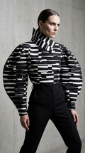 HIGH FASHION BLOUSE USING GEO PRINT # CSBR3384
